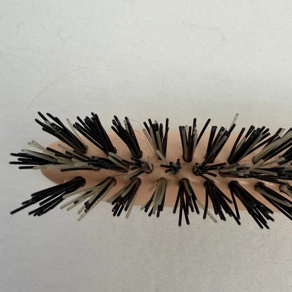 Vintage‎ Howard 77 Firm-Grip Hair Brush Peach Curved Ergonomic Handle Sunburst